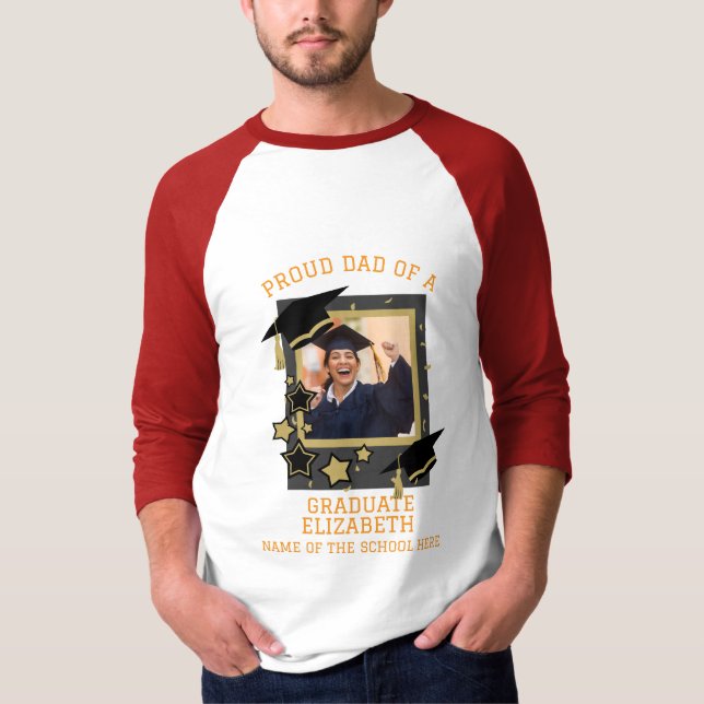 Camiseta Personalizado orgulloso padre de una foto de gradu (Anverso)