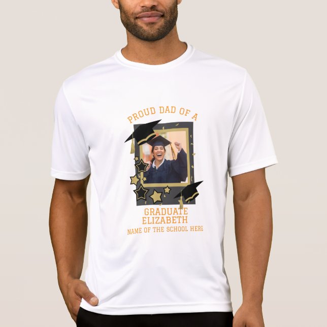 Camiseta Personalizado orgulloso padre de una foto de gradu (Anverso)