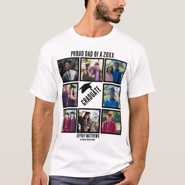 Camiseta Personalizado Orgulloso padre del Collage de fotos (Anverso)