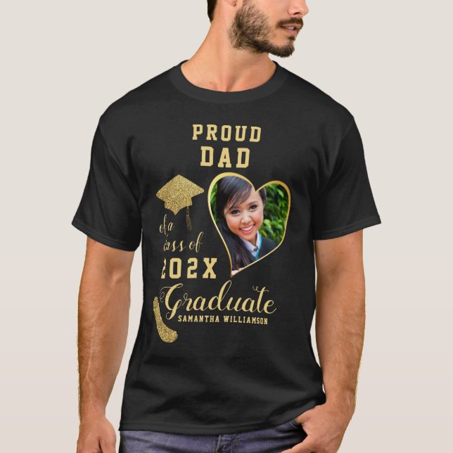 Camiseta Personalizado Orgulloso papá de una clase de gradu (Anverso)