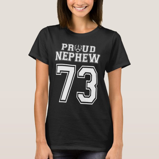 Camiseta Personalizado Orgulloso Sobrino Número 73 Personal (Anverso)