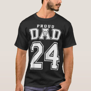 Camiseta Personalizado Orgulloso Voleibol Papá Número 24 Pe