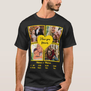 Camiseta Personalizado Oro 50 Aniversario 4 Collage de foto