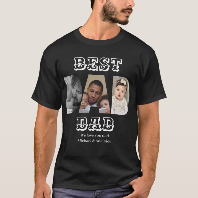 Camiseta Personalizado Padre Día Collage de fotos Mejor Pap (Anverso)