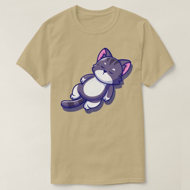 Camiseta Personalizado para dormir un gato suave (Diseño del anverso)