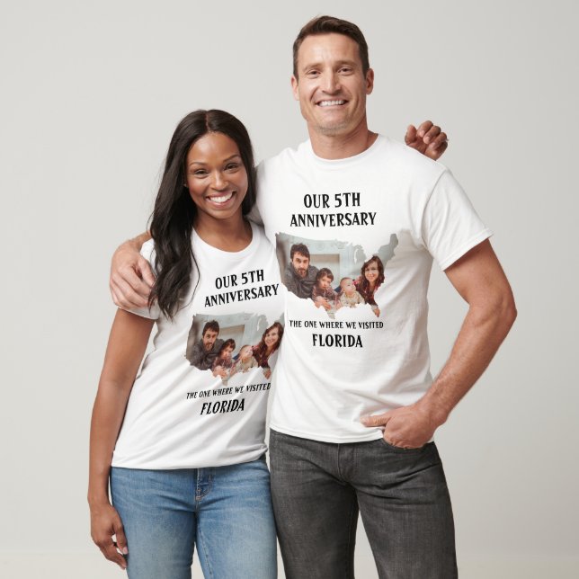 Camiseta Personalizado pareja vacaciones boda EE.UU. foto d (Unisexo)