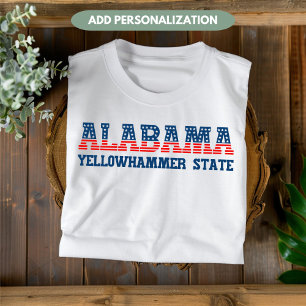 Camiseta Personalizado Patriótico del Estado de Alabama Yel