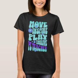 Camiseta Personalizado PE Gym Maestra Retro Mover, Inspirar