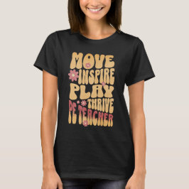 Camiseta Personalizado PE Gym Maestra Retro Mover, Inspirar