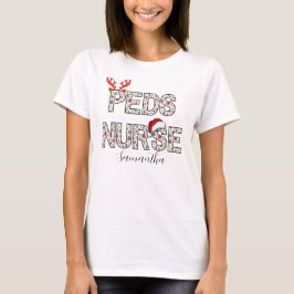 Camiseta Personalizado Peds Navidades RN Enfermera pediátri