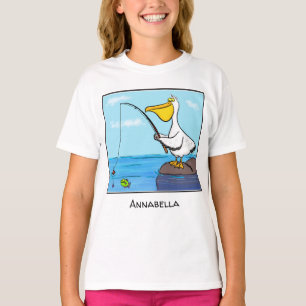 Camiseta Personalizado pelícano de pesca divertida