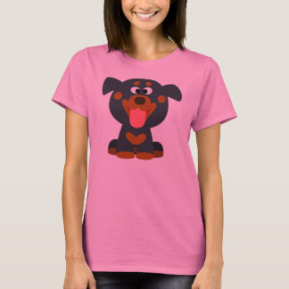 Camiseta Personalizado pequeña Rottweiler para muj