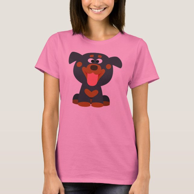 Camiseta Personalizado pequeña Rottweiler para muj (Anverso)