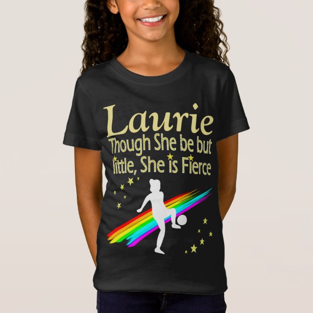 CAMISETA PERSONALIZADO PEQUEÑO PERO FUERTE CHICA DE FÚTBOL  (Anverso)