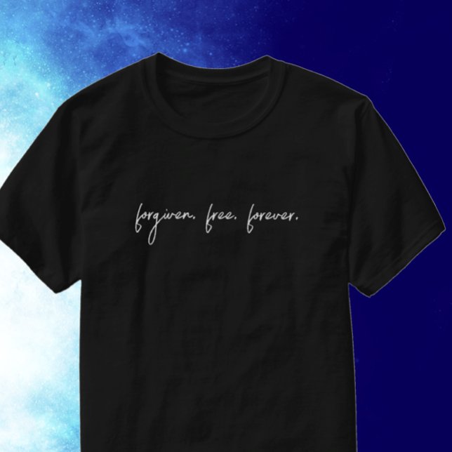Camiseta Personalizado perdona escritura moderna cristiana (Modern custom text template. Forgiven. free. forever. Christian faith T-shirt gift.
)