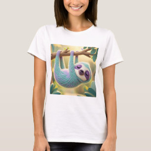 Camiseta Personalizado perezoso colgando boca abajo de una