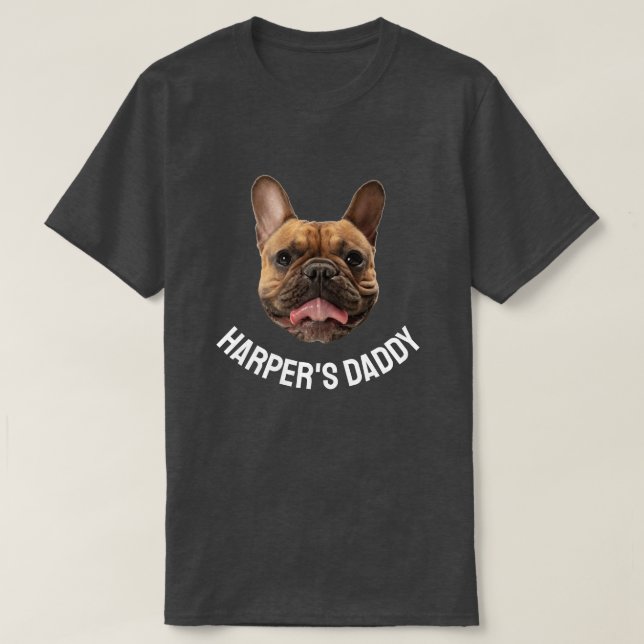 Camiseta Personalizado Perro Papi Perro Cara Nombre Perro D (Diseño del anverso)