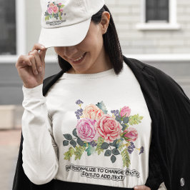 Camiseta Personalizado personaliza fotografía de arte flora