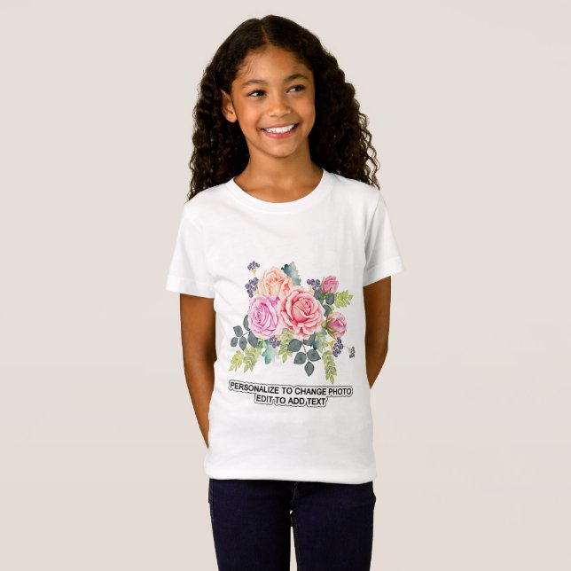 Camiseta Personalizado Personaliza la ilustración fotográfi (Anverso completo)