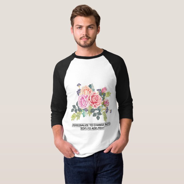 Camiseta Personalizado Personaliza la ilustración fotográfi (Anverso completo)