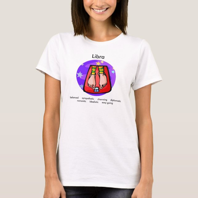 Camiseta Personalizado personalizable Libra Scales rasgos Z (Anverso)