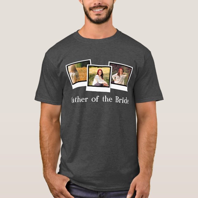 Camiseta Personalizado Personalizado 3 foto padre de la nov (Anverso)