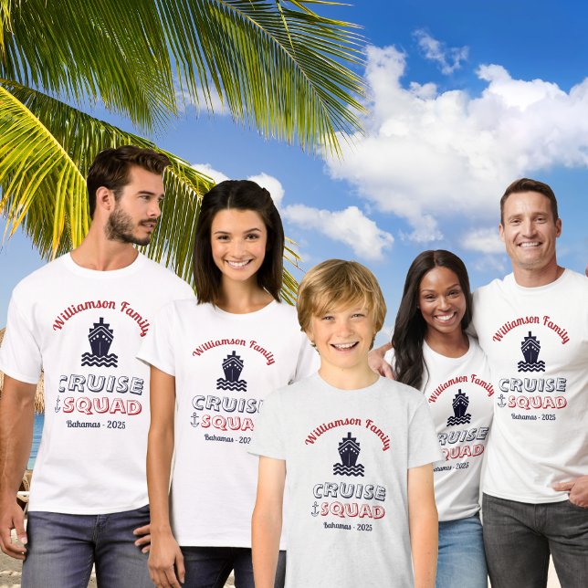 Camiseta Personalizado  personalizado de crucero de unión f (Cruise Family Reunion Shirts for the whole Cruise Squad. With your family or personal name. Colorful)