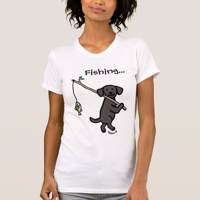 Camiseta Personalizado Pesquero de Labrador Negro (Anverso)
