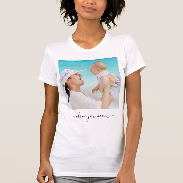 Camiseta Personalizado Photo T-Shirt Text - Te amo mamá (Anverso)