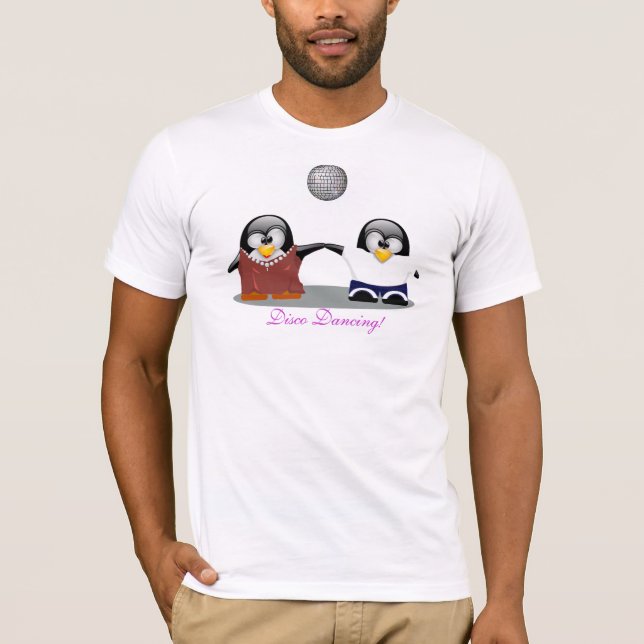 Camiseta Personalizado Pingüinos Disco Dancing Shirt (Anverso)