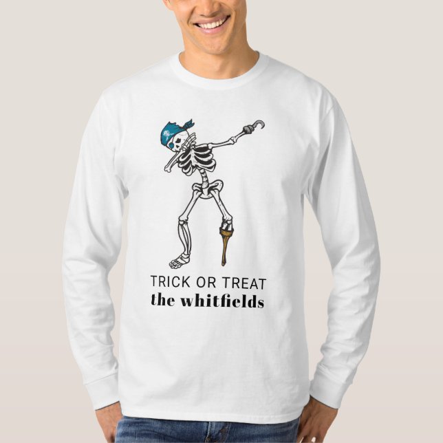 Camiseta Personalizado pirata de Dabbing de Halloween con t (Anverso)