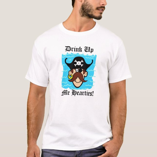 Camiseta Personalizado pirata feliz de beber (Anverso)