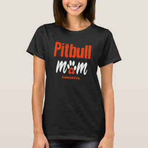 Camiseta Personalizado Pitbull Mamá Nombre personalizado Dí