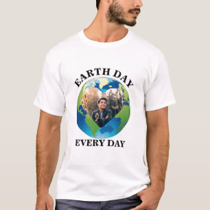 Camiseta Personalizado planeta foto del corazón Tierra día 