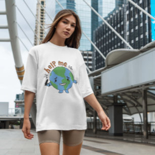 Camiseta Personalizado Planeta Tierra Ayúdame A Citar