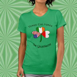Camiseta Personalizado Polonia Irlanda USA Trébol para Muje