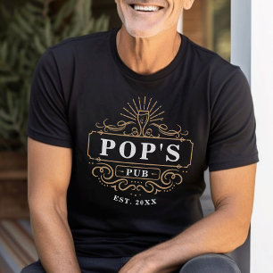 Camiseta Personalizado Pop's Pub Home Bar Year establecido
