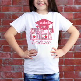 Camiseta Personalizado Pre-K Grad Chekered y Cap para Chica