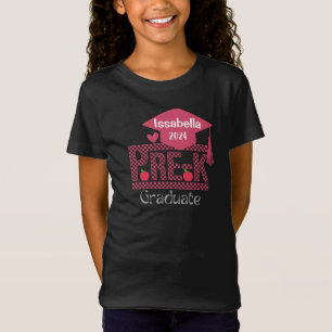 Camiseta Personalizado Pre-K Grad Chekered y Cap para Chica