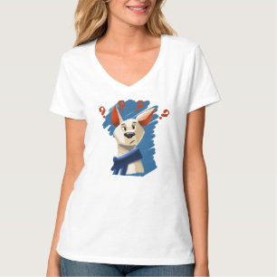 Camiseta Personalizado preguntando al perro con fondo azul