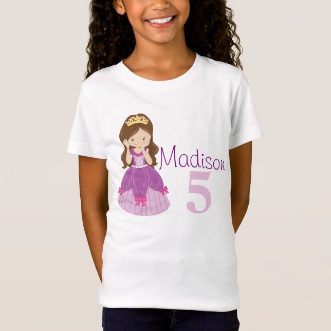 Camiseta Personalizado Princesa Chica de cumpleaños niños (Anverso)