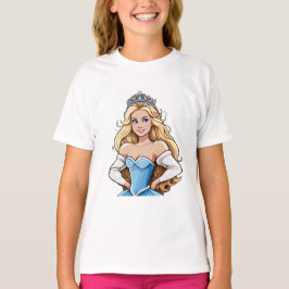 Camiseta Personalizado Princesa Larga Cabello Tiara Hereder