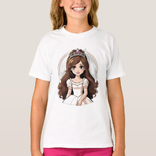 Camiseta Personalizado Princesa Larga Cabello Tiara Hereder