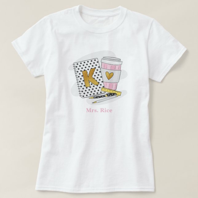 Camiseta Personalizado Profesor de guardería Café blanco pa (Diseño del anverso)