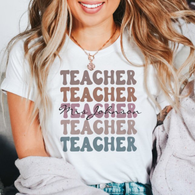 Camiseta Personalizado profesor de moda apilado retro (Subido por el creador)