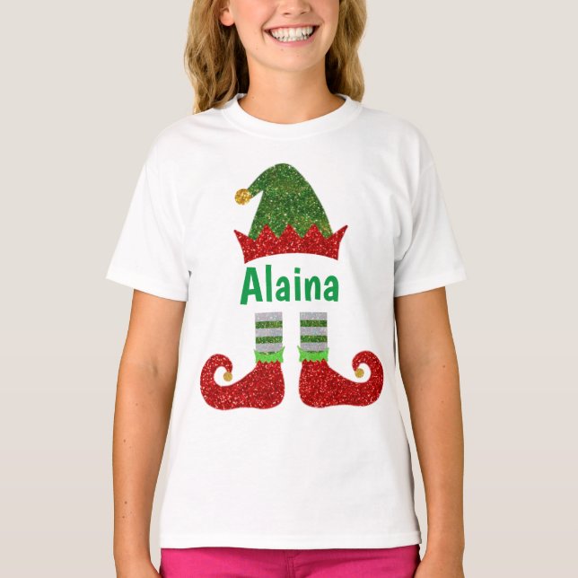 Camiseta Personalizado Purpurina Elf (Anverso)
