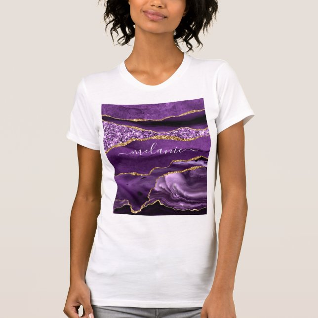 Camiseta Personalizado Purpurina Purple Gold Tu Nombre Cami (Anverso)