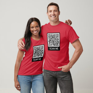 Camiseta Personalizado QR Code Scan Info T-Shirt Funny Gift