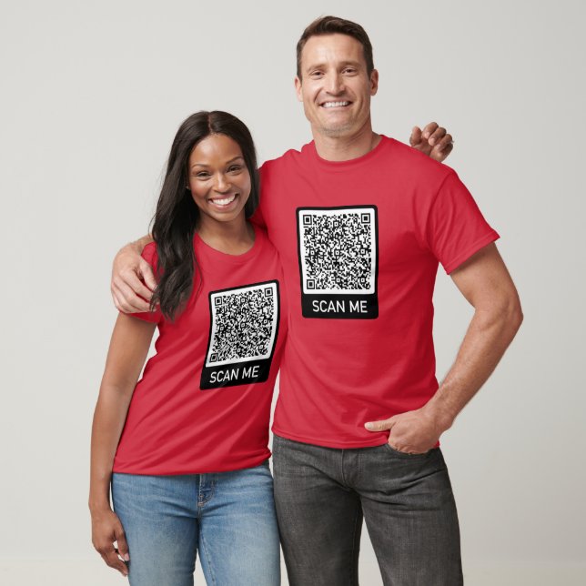 Camiseta Personalizado QR Code Scan Info T-Shirt Funny Gift (Unisexo)