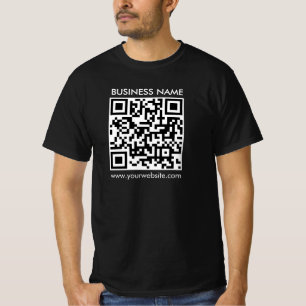 Camiseta Personalizado QR Code Website Mens Modern Black Va